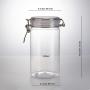 Grain Canister Food Sealed Storage Container Clear Plastic PET Jar Compatible For Loose Tea Coffee Bean Sugar Salt 1000ml 2pcs